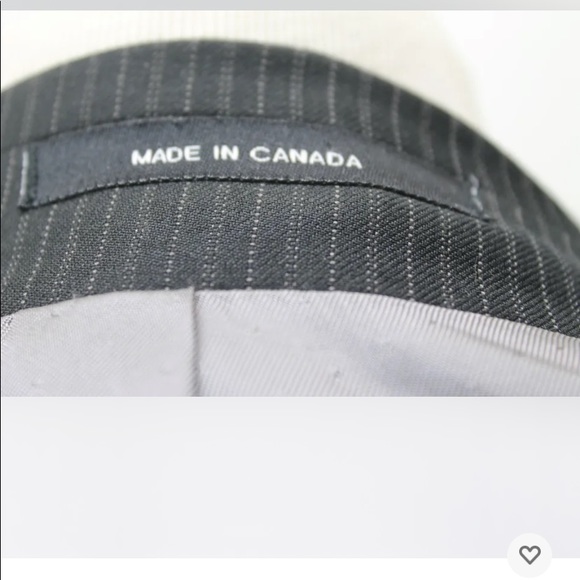 Calvin Klein Men's Blazer Pin Stripe Black 46R Made In Canada 100% Wool - Picture 4 of 11